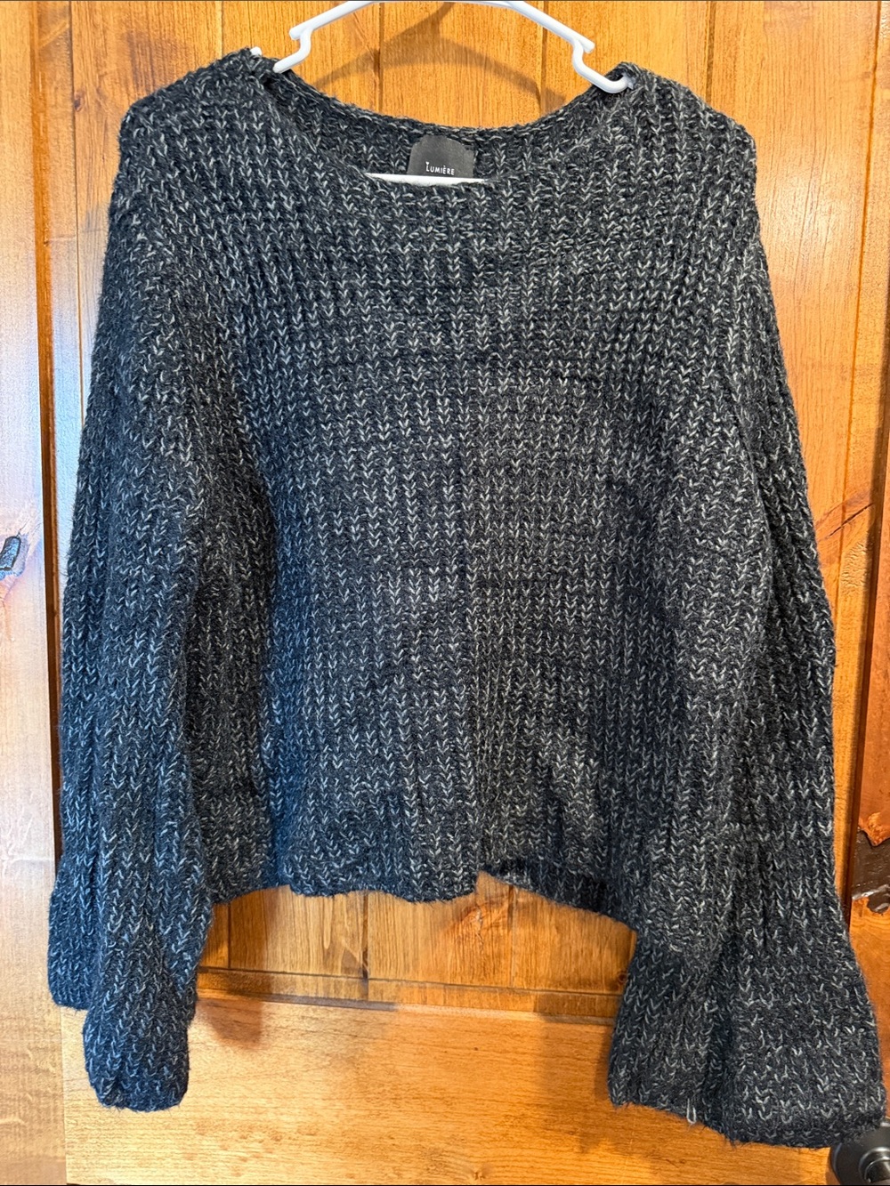 Lumiere Black Marled Crewneck Sweater